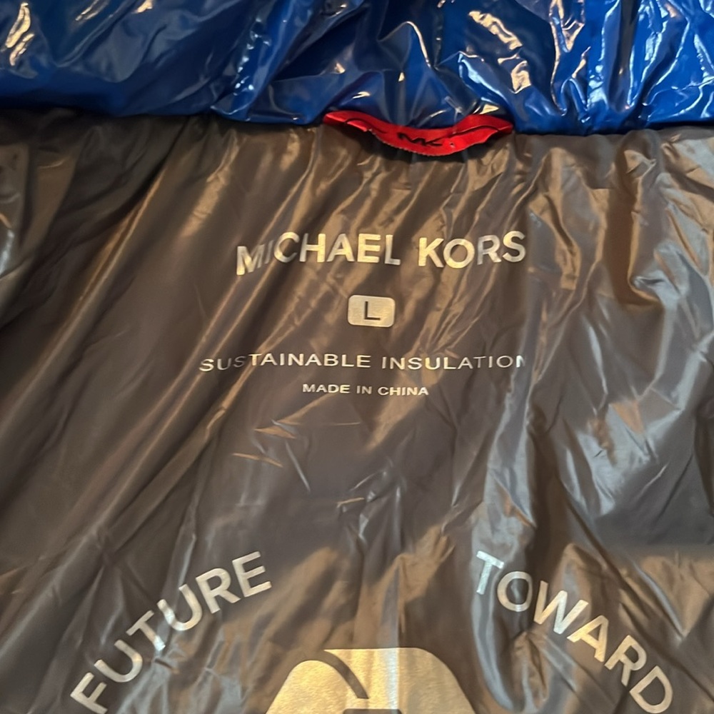 Host Pick  ! Michael Kors Men's  Blue Insulated Puffer Jacket  Large nwt - Picture 12 of 16